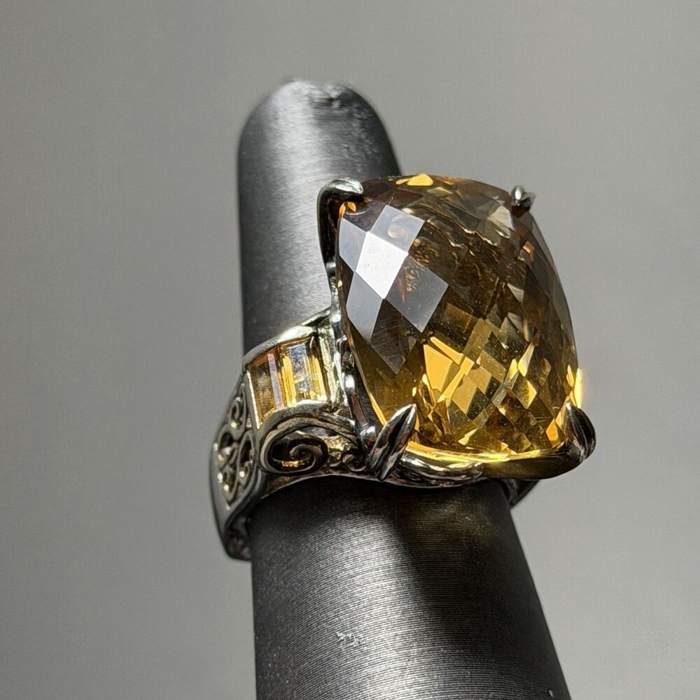 Gems En Vogue Michael Valitutti NH Sterling Citrine Ring Size 8